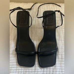 Zara black strappy heels